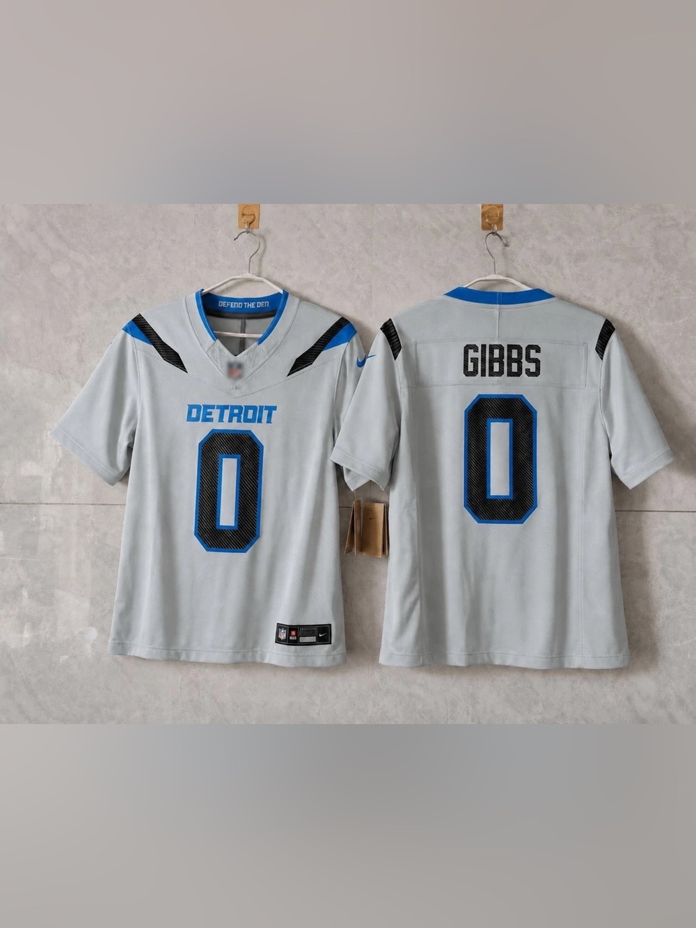 Jahmyr Gibbs Stitched Silver Jersey Vapor